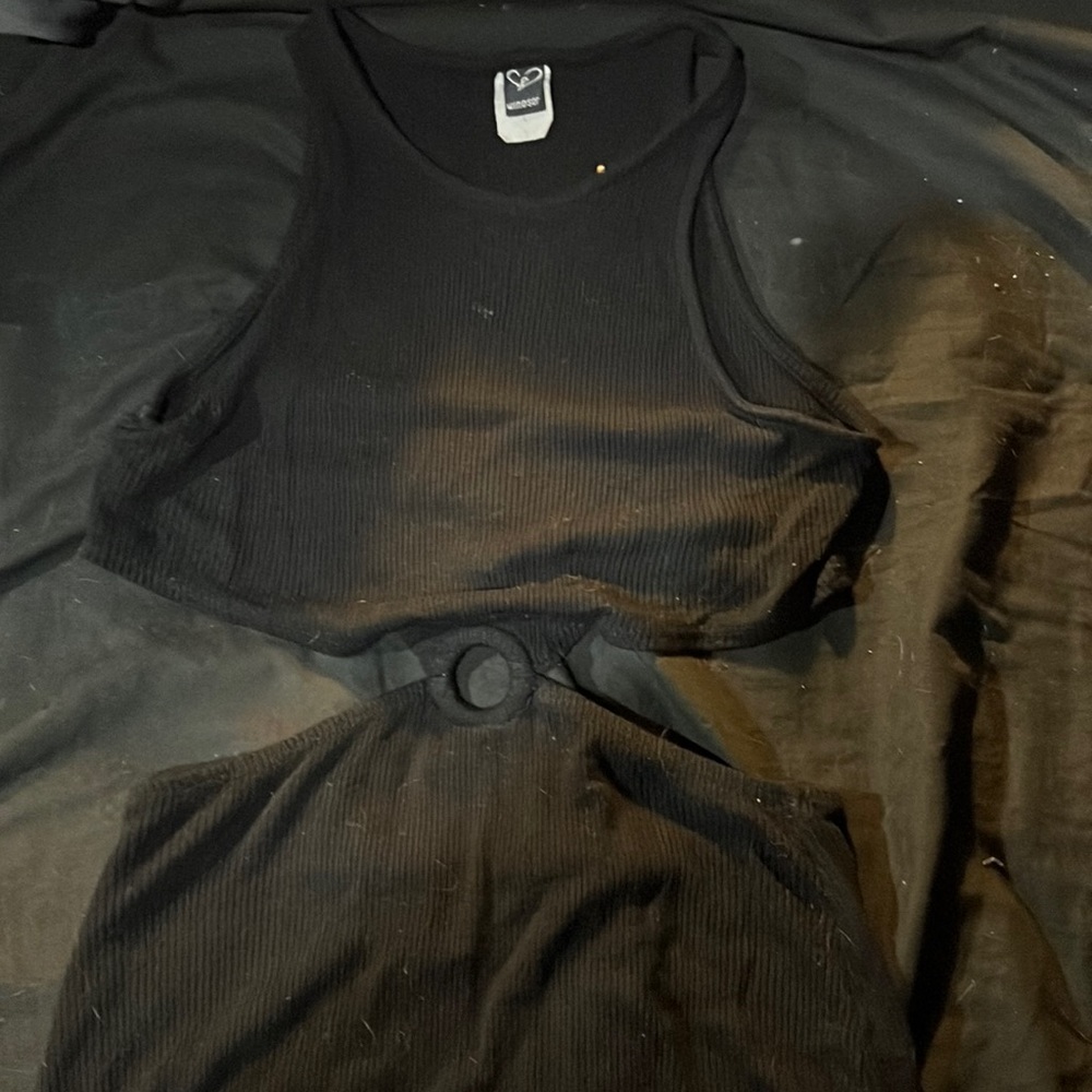 Mid cut out black dress. Size large
